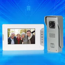 7 pulgadas a color con cable de teléfono video de la puerta sistema de intercomunicación 1 monitor + COMS IR al aire libre cámara de vídeo timbre de la puerta para el hogar Envío rápido gratis