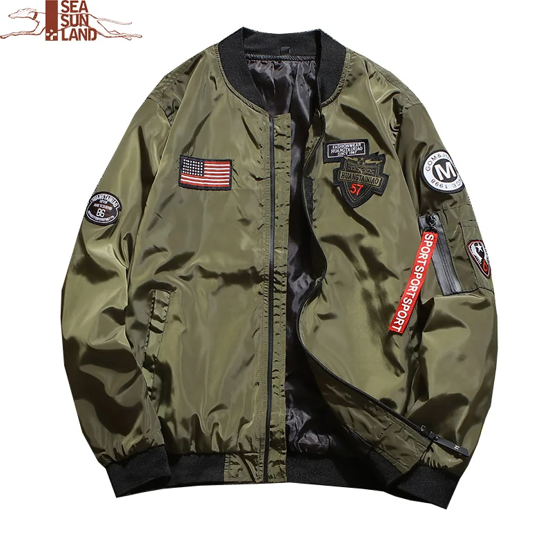 Bomberjacke Grün Pilot Flug Militärischen Herren Armee Ma1 K1Jl3TFc