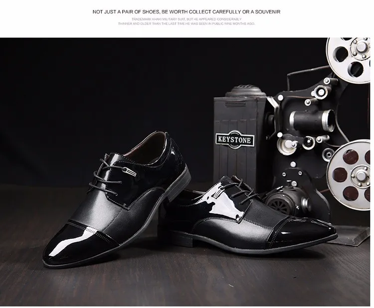 Miubu Демисезонный Для мужчин Кожаные модельные туфли Обувь модные британские Повседневное мужские свадебные туфли на плоской подошве обуви