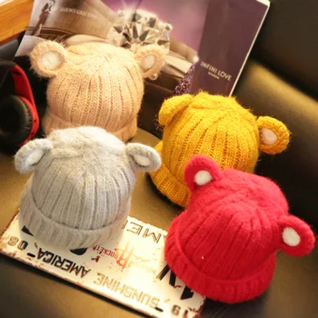 

Children Baby Outdoor Cute Warm Hat Ear Hat Children's Baby Bonnet Hats For Kids Cap Photography Accessories Touca Infantil T