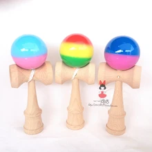 Новые 70 шт деревянные радужные kendama rasta kendama три цвета/цвета буксировки для взрослых игрушки красочные