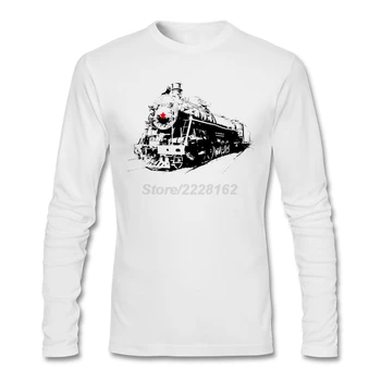 

Vintage Style Adult Man Musical Artwork T Shirt With Soviet Steam Locomotive Fabric Train Tops Short Man t-shirts Free Shipping