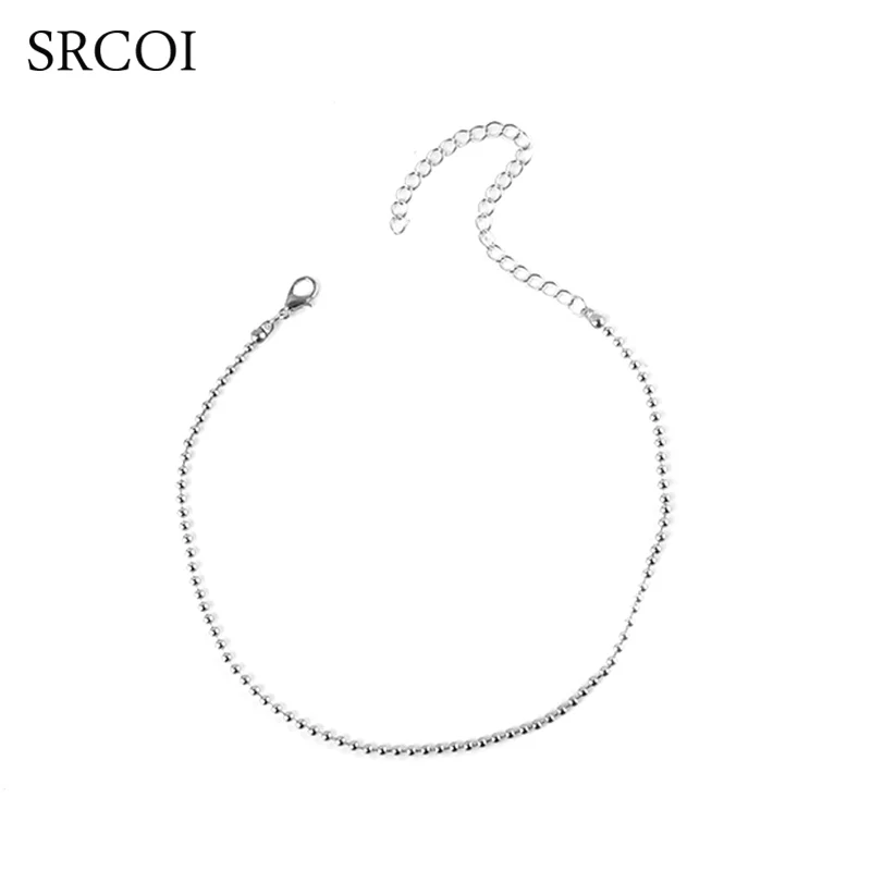 SRCOI изящная цепочка с круглыми шариками колье золотистого/серебристого цвета