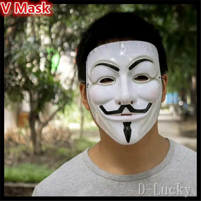 

Promotion Halloween Party Cosplay Movie Guy Fawkes Maske V wie for Vendetta Mask 2 colors for choice in stock