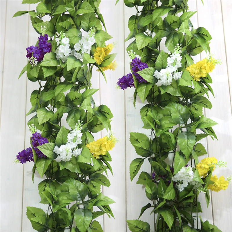 Hyacinth Artificial silk Ivy vine flower hanging decorations garden home chair stair pipes Hyacinthus orientalis decor 2pcs/lot Hyacinth Artificial silk Ivy vine flower hanging decorations garden home chair stair pipes Hyacinthus orientalis decor 2pcs/lot