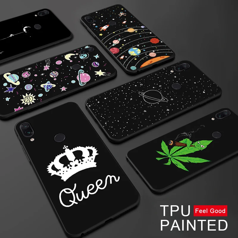 

Soft TPU Phone Case For Redmi Go Nore 7 Pro Cute Moon Patterned Silicone Cover Case For Xiaomi Mi9 Mi8 Pocophone F1 Phone Funda