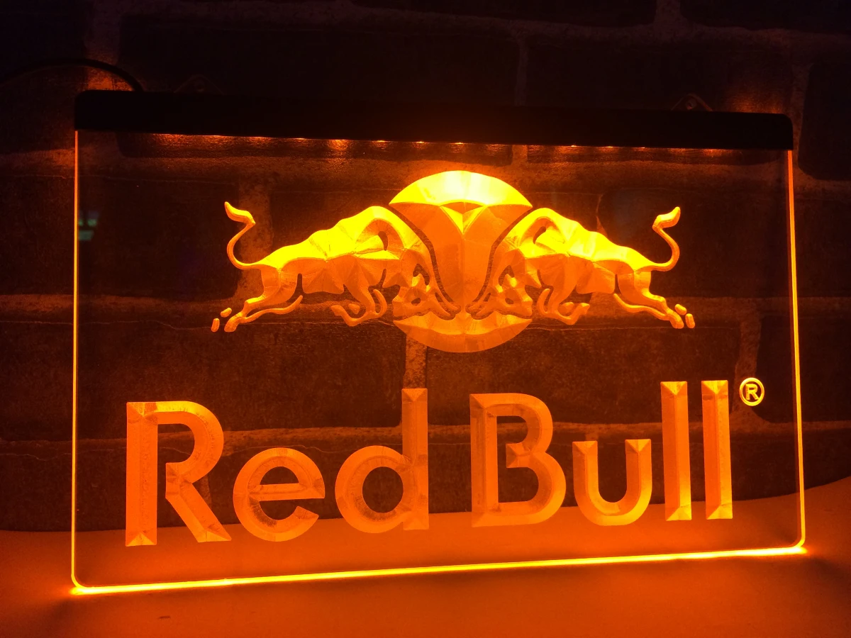 LA022-светодиодный неоновый светильник Bull Energy Drink для домашнего декора