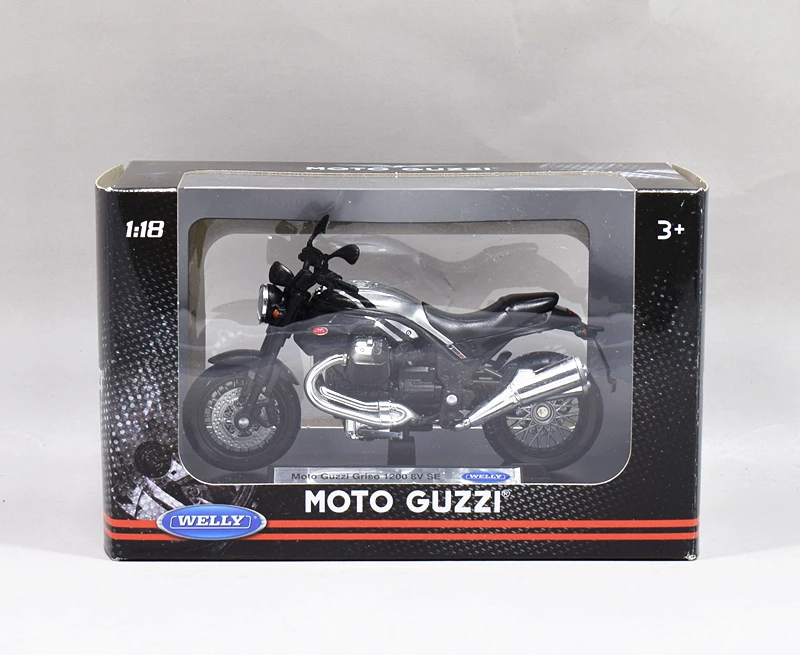 1:18 Welly Moto Guzzi Griso 1200 8 V SE мотоцикл модель велосипеда игрушка черный серебристый