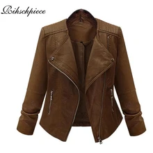 Rihschpiece размера плюс 5XL куртка из искусственной кожи женское базовое пальто винтажные куртки мотоциклетная приталенная верхняя одежда с длинным рукавом RZF1301