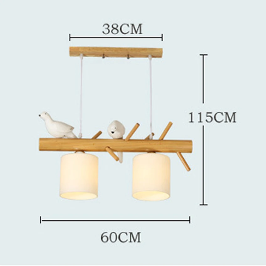 Современная Подвесная лампа для ресторана в скандинавском стиле, подвесной светильник с изображением птицы из дерева и смолы 2/3 г. Для детской спальни, гостиной, светильник