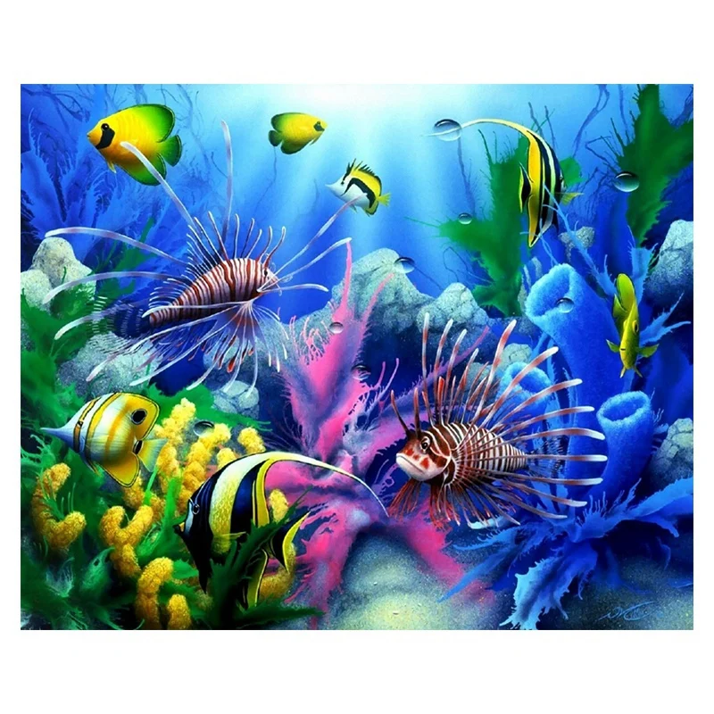 

Full 5D Diamond Painting Animal Fishes Cross Stitch Diamond Embroidery Diamond Scenery Rhinestones Home Decor Gift