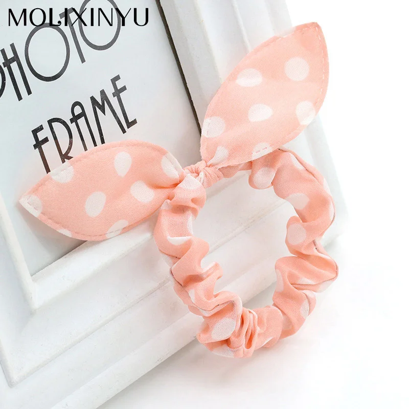 

MOLIXINYU Baby Hair Band Polka Dot Leopard Trip Hair Rope Rabbit Ears Headwear Hair Tie girl Hair Accessorie