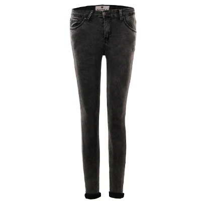 GLO-STORY, женские рваные обтягивающие джинсы,, высокая талия, эластичные, Дамская мода, американский стиль, обтягивающие джинсы-карандаш, 3295 - Цвет: Dark Gray 2