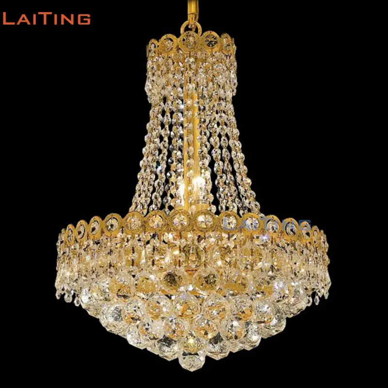 

LAITING D24" Gold Vintage Chandeliers Suppliers D60 CM K9 Cristal Chandelier Lamp LT-71021 +Free shipping