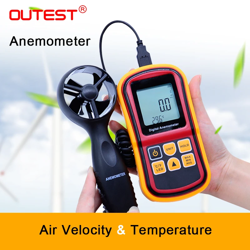 

OUTEST GM8901 Wind Speed meter handheld anemometer thermo anemometer wind meter anemometer 0~45m/s High Accuracy Anemometro