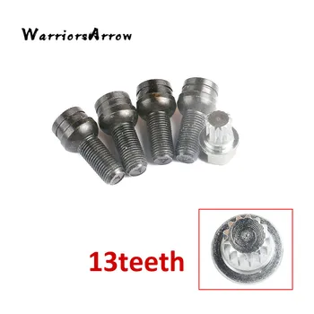 

x5 Set Anti-theft Wheel Screw Bolt Lock Nut Key Adapter 13 teeth For Volkswagen Golf Passat For Audi A4 A6 A8 TT 8D0601139F 002