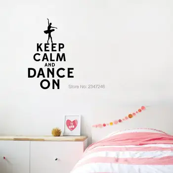 

Creative Girls Quotes Vinyl Wall Sticker Keep Calm and Dance On Art Decal for Home Decoration