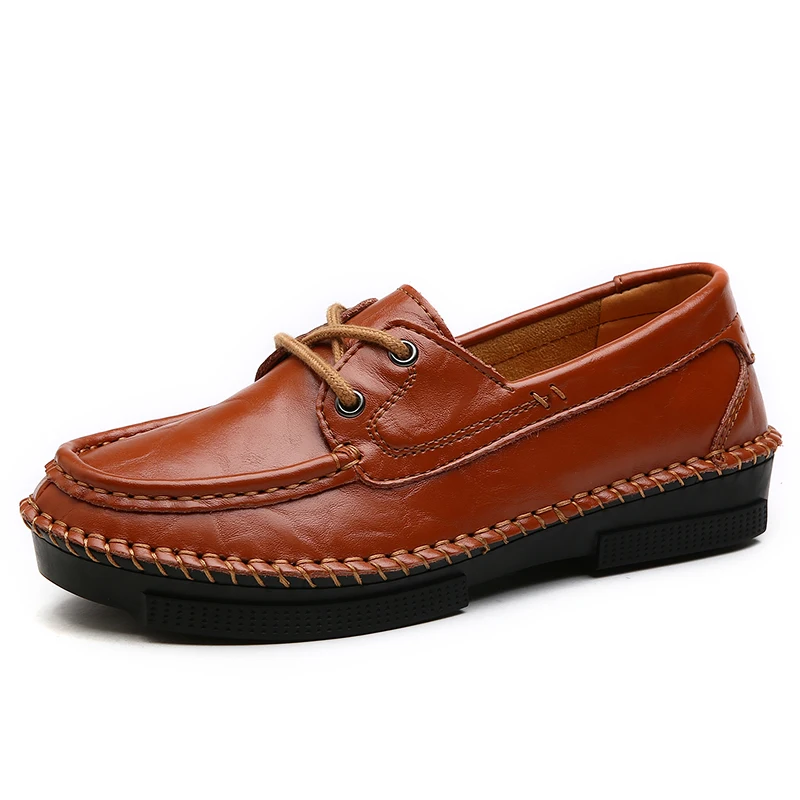 Модная женская обувь на плоской подошве удобная из натуральной кожи женские