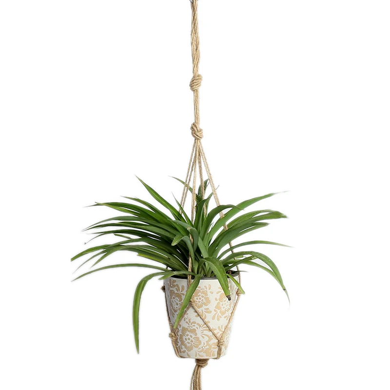 WHISM подвесная корзина веревка Подвеска для растений из макраме плантатор держатель винтажный узел Цветочная корзина дисплей садовый цветочный горшок подъемные веревки - Цвет: Style H-100cm