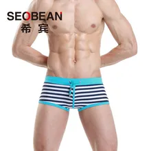 Марка SEOBEAN быстрый сухой Плавание ming Мужские Шорты для купания новые мужские Плавание одежда в полоску сексуальные гей мужские Плавание костюмы мужской плавание боксеры