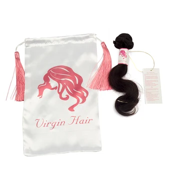 

Stock Virgin hair bundle packaging satin bags and hang tag,Human hair extensions packing bags,labels,,hang tag