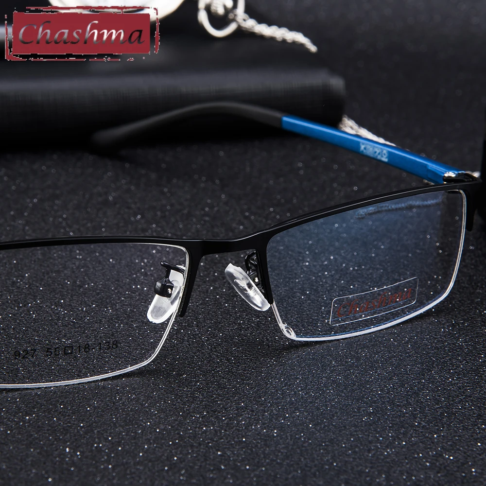 Chashma бренд Мужская модная рамка для очков Легкий вес сплава TR 90 очки в оправе-половинке для мужчин