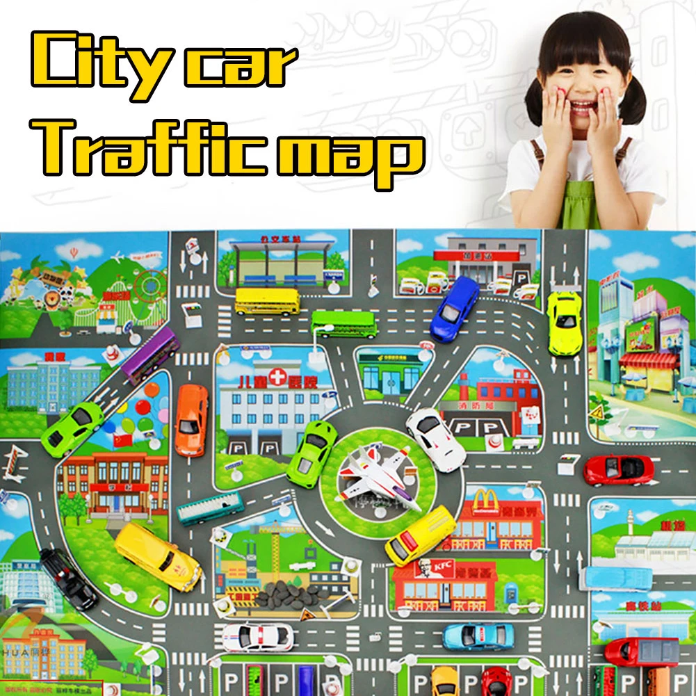 

Baby toy City Map Car Toys Model Crawling Mat Game Pad for Children Interactive Play House Toys Children's gift Fast logistics