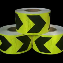 10 см* 45 м Черная стрела клейкая Светоотражающая сигнальная лента безопасности для дорожного движения строительной площадки