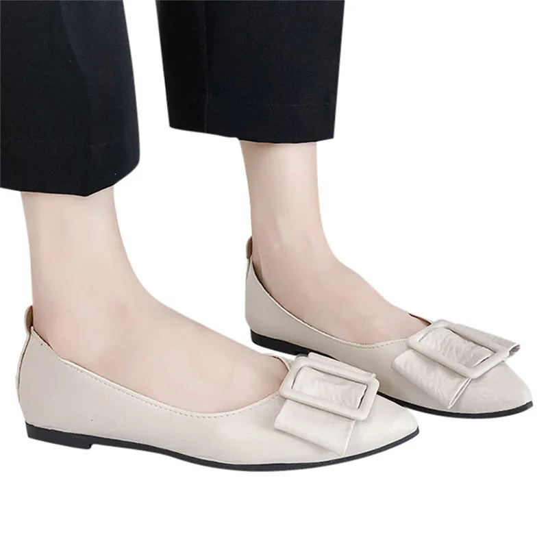 shoes woman Women's Fashion Casual Solid Colors Pointed Toe Flat With Shallow Work zapatillas mujer Shoesflat shoes women #4j24 (24)