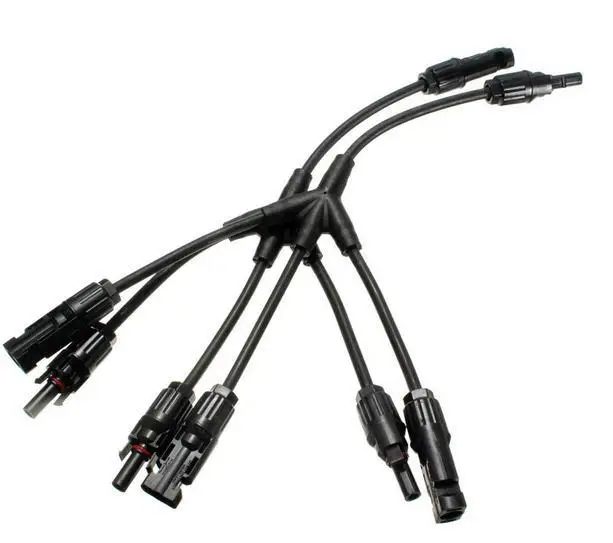Description Picture 3 of item1 Pair 3 to 1 Y Branch Connector with 4mm2 solar cable MMMF /FFFM For Solar PV System Y Solar Panel Cable Connector