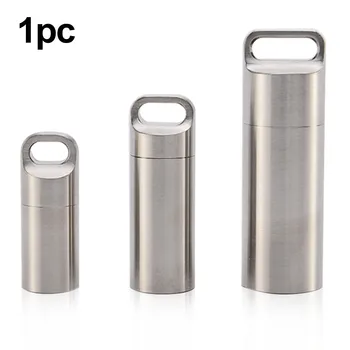 

Mini Stainless Steel Waterproof Capsule Seal Bottle Outdoor EDC Survival Pill Box Container Capsule Pill Bottle Tank Case`