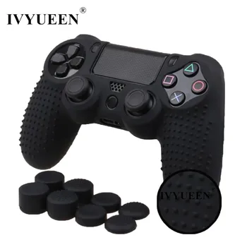 

IVYUEEN Anti-slip Silicone Skin Protector Case for PlayStation 4 PS4 DS4 Pro Slim Controller with 8 Analog Stick Grips Caps
