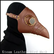 Top Grade PU Leather Steampunk Steam Punk Gothic Bird Beak Mask Goggles Plague Doctor Mask Hood Hallowee Role Play Costume Props