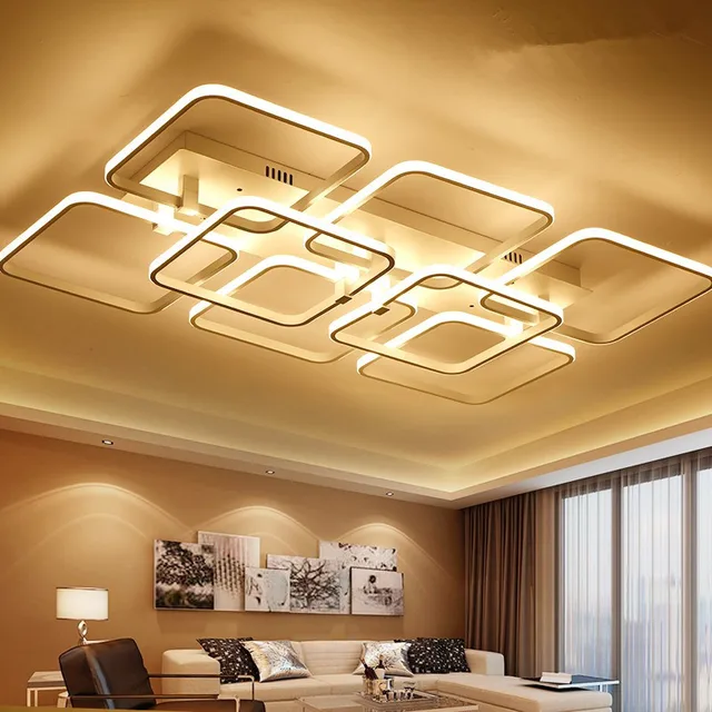 Square Surface Mounted Modern Led Ceiling Lights For Living Room Square Surface Mounted Modern Led Ceiling Lights For Living Room Light Fixture Indoor Home Decorative Lampshade