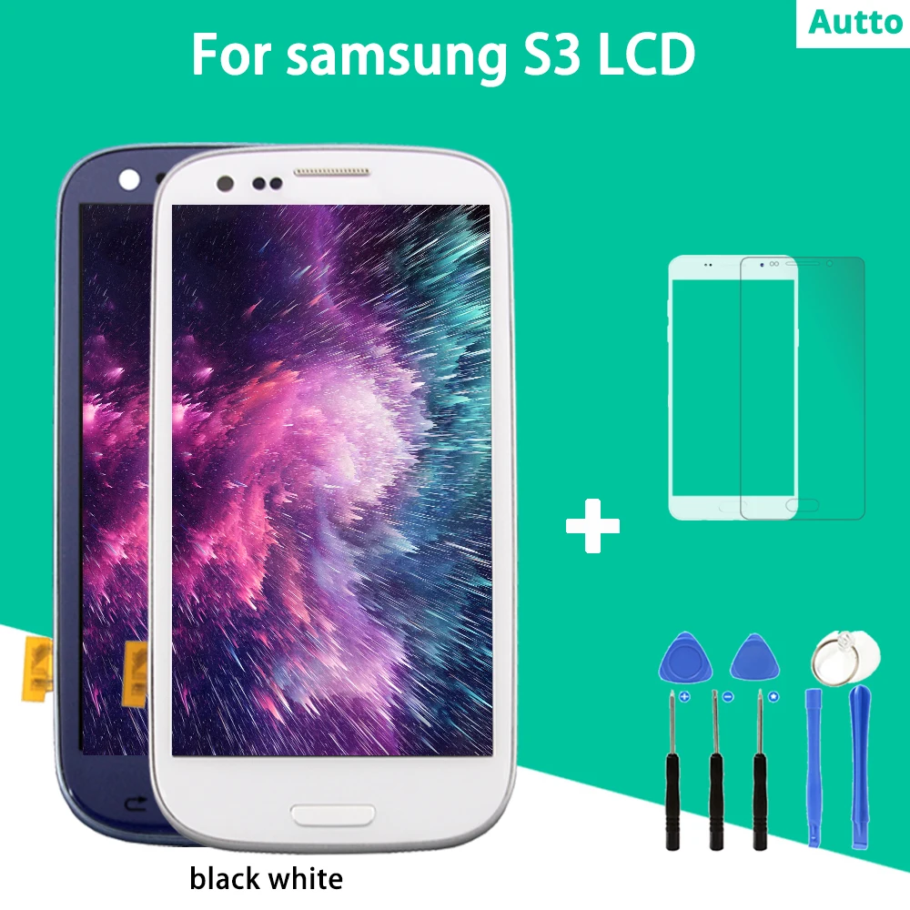Для SAMSUNG S3 IPS монитор для 4 8 дюйма i9300 сенсорный экран дигитайзер ЖК-экран + чайный