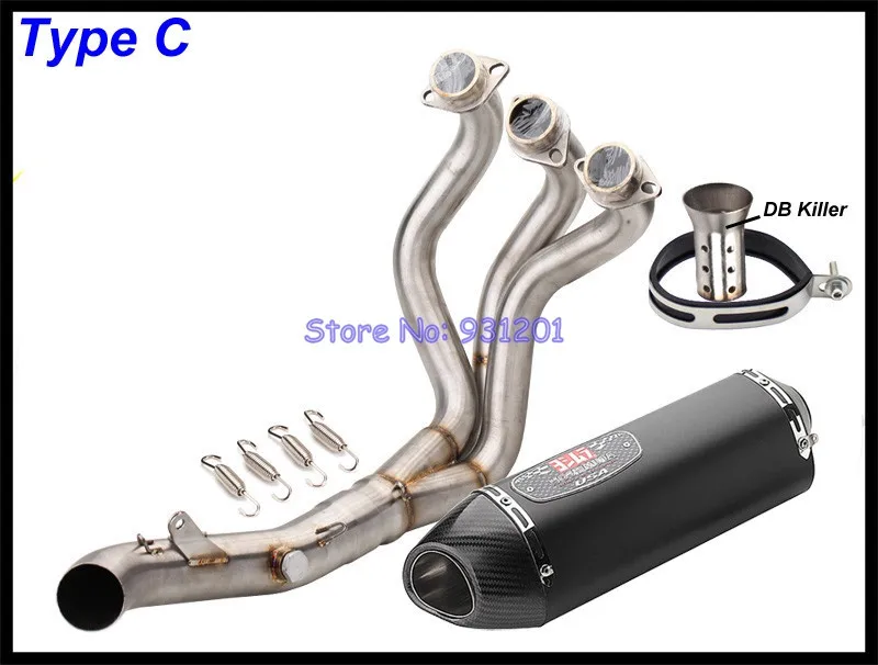 For Yamaha MT 09 MT09 FZ 09 FZ09 XSR900 Exhaust Full System Motorcycle Slip On Link Front Pipe Headers Yoshimura Muffler Escape - Цвет: Type C