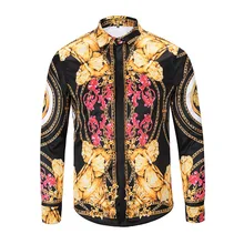 XIMIWUA модные мужские рубашки в цветах Роскошная гавайская рубашка с 3d принтом Повседневная приталенная рубашка с длинными рукавами Camisas De Hombre мужская рубашка