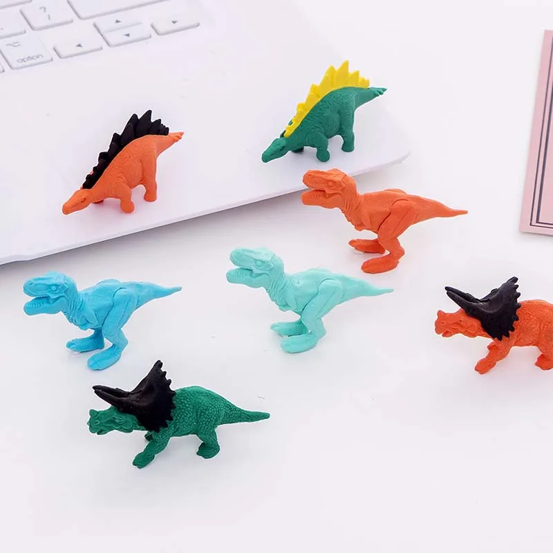

1 Pcs Creative Mini Cute Dinosaur Series Eraser Kawaii Kids Gift Prize Stationery Student Pencil Correction Erasers