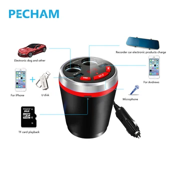 

Bluetooth Car Kit Handsfree Set FM Transmitter MP3 music Player 5V 2.1A dual USB Car charger dual car cigarette lighter