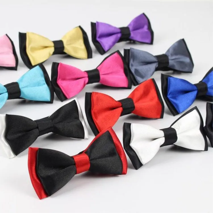 

1000pcs/lot children double color Bowtie/kid Tuxedo General Party Neckties Butterfly double-deck Bow tie