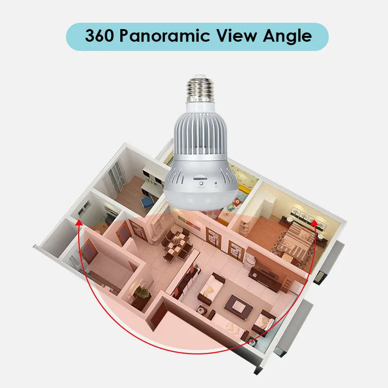360 ° видео камера панорама 3D WiFi IP Camara Oculta домашняя охранная лампа 960P HD умное ночное