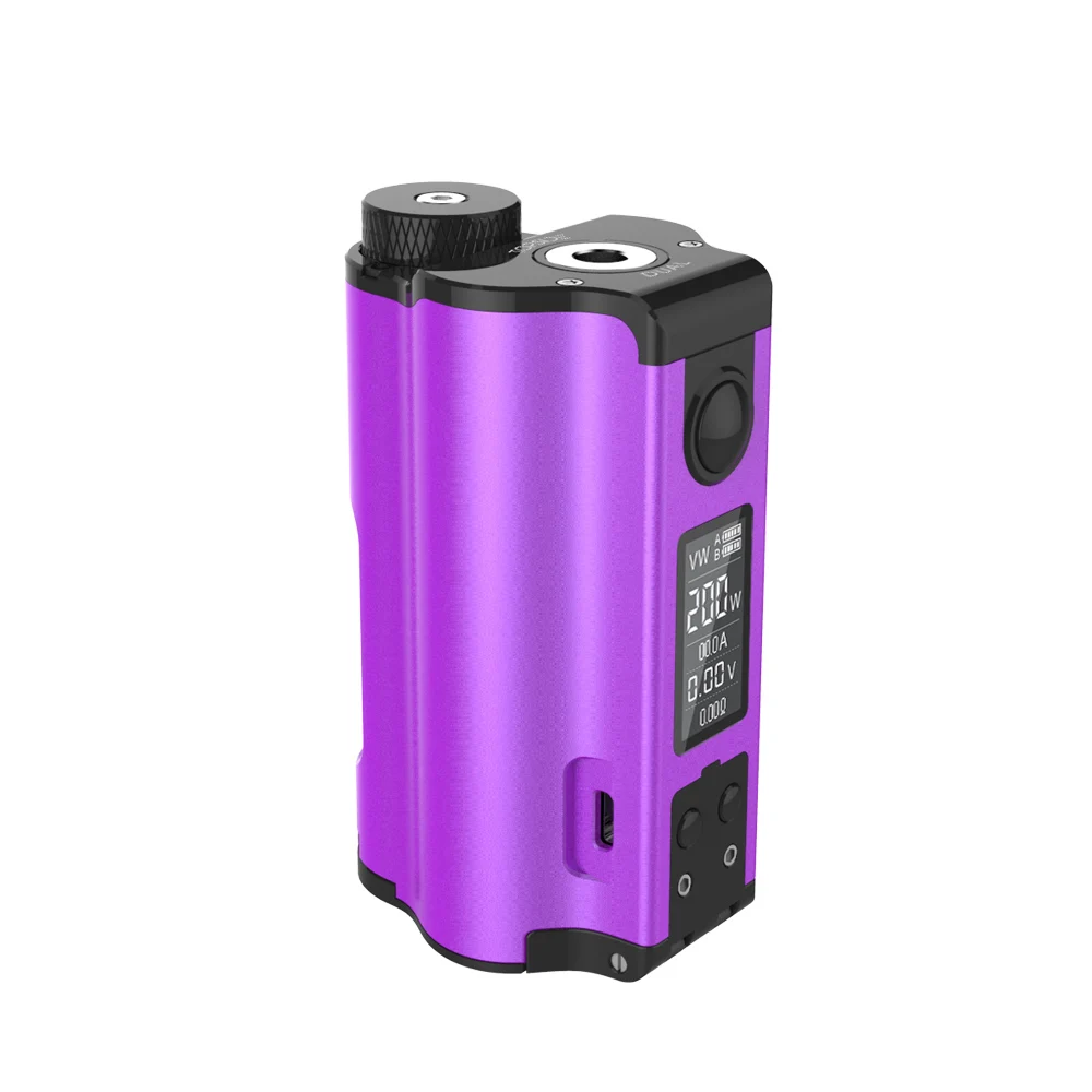 DOVPO Topside Dual 200 Вт Топ заполнение TC Squonk мод с 10 мл Squonk бутылка No 18650 Батарейный блок мод электронная сигарета VS drag 2/shogun - Цвет: Фиолетовый