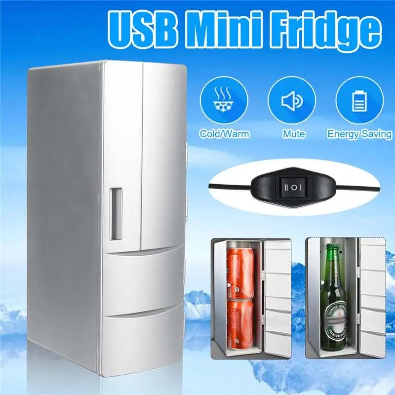

Portable Mini Fridge 5V 500mA Cooler PC Refrigerator Warmer Cooler Beverage Drink Cans Freezer Beer Cooler 10-50 Degrees