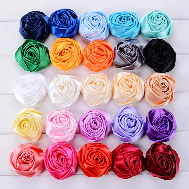 1 peça tamanho 5.5cm fita rosa flor tridimensional rosa tecido de seda  artesanal diy menina headdress flor pano acessórios|Flores secas  artificiais| - AliExpress