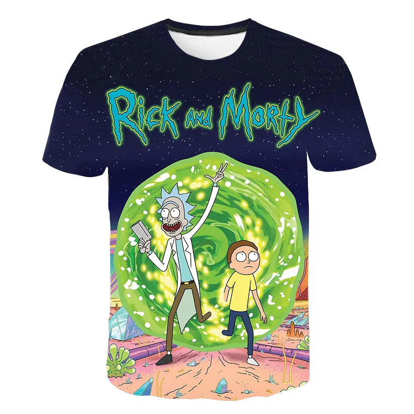 

2019 summer Fashion t-shirt Cartoon Rick and Morty 3d Print Men/women T shirts Hip hop Tee shirts plus Size S-6XL