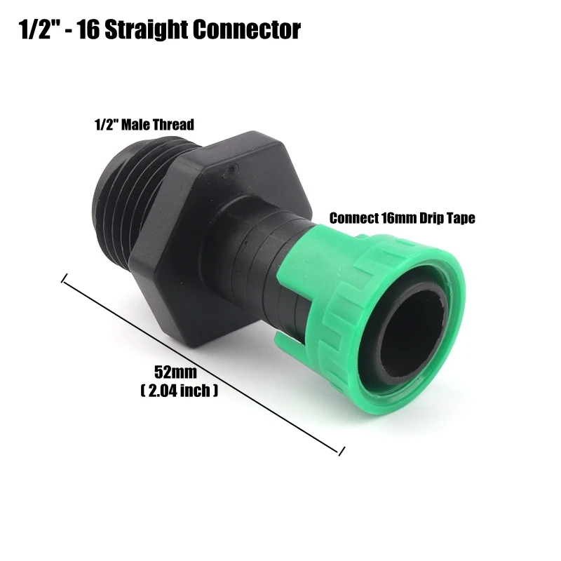 2 шт. 16 мм капельные ленты разъемы капельного орошения 16PE орошения воды трубы шланг разъем клапан садовые водяные разъемы - Цвет: 1l2inch-16 Connector