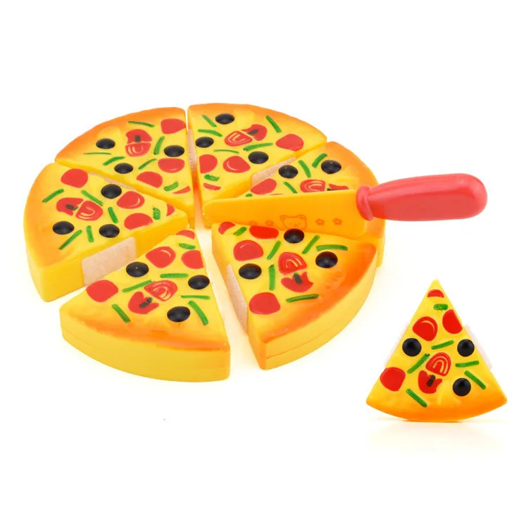 Pretend Play Plastic Childrens Kids Pizza Slices Toppings Pretend Dinner Play Food Toy Gift Kitchen For Children