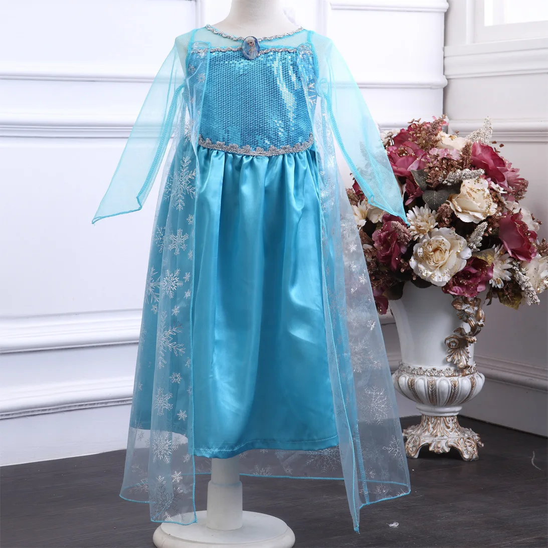 Elsa Dresses For Gilrs Princess Anna Elza Snow Queen Costume Halloween Party Vestidos Fantasia Kids Girl Dress