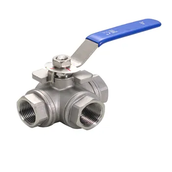 

NEW style1/2" 3 Way Female BSPT 304 SS Type T Mountin Pad Ball Valve Vinyl Handle WOG1000