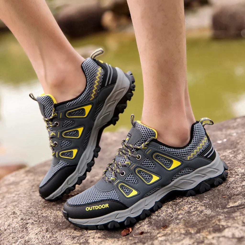 

mens sports shoes walking Mesh Breathable Non-Slip Outdoor Wear Hiking Shoes Sneakers zapatillas hombre deportiva#g2